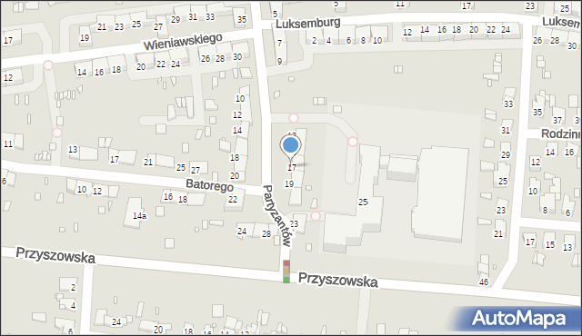 Gliwice, Partyzantów, 17, mapa Gliwic