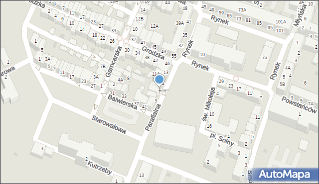 Głogów, Parafialna, 7, mapa Głogów