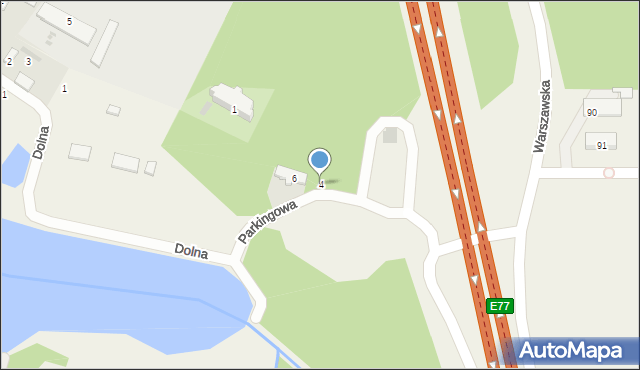 Głuchów, Parkingowa, 4, mapa Głuchów