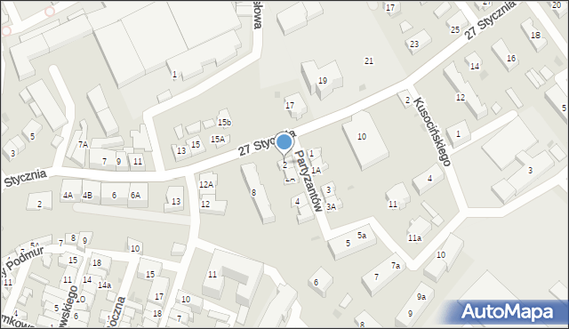 Gniew, Partyzantów, 2, mapa Gniew