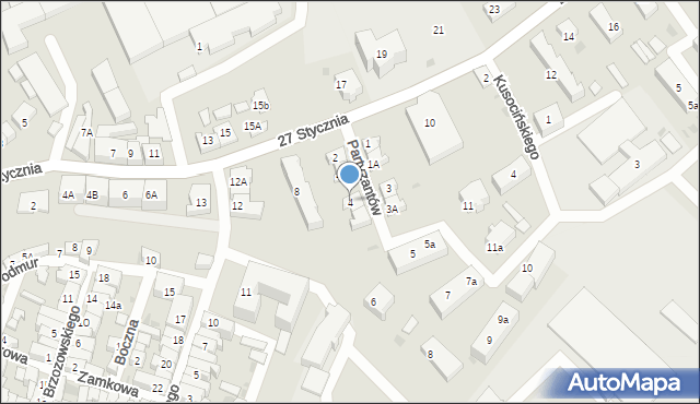 Gniew, Partyzantów, 4, mapa Gniew