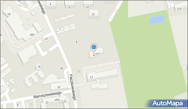 Gniezno, Paczkowskiego Józefa, 11, mapa Gniezna