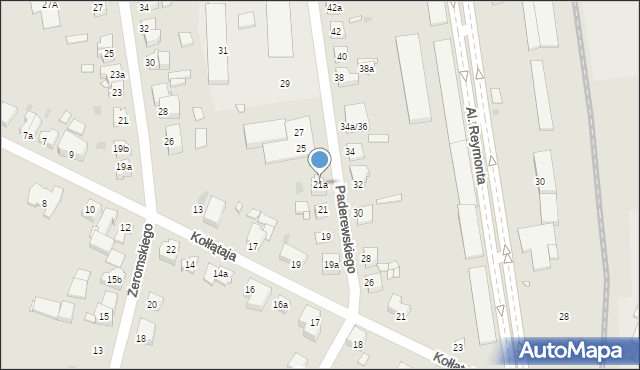 Gniezno, Paderewskiego Ignacego Jana, 21a, mapa Gniezna