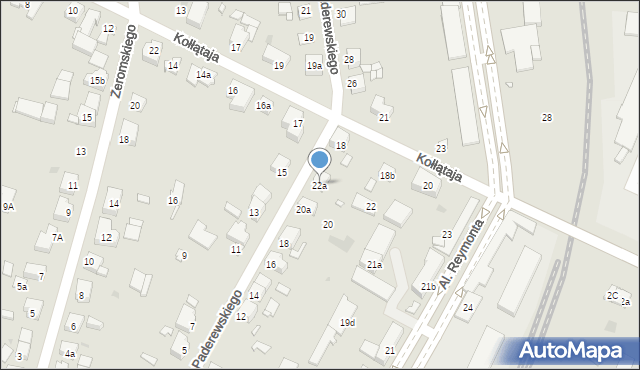 Gniezno, Paderewskiego Ignacego Jana, 22a, mapa Gniezna