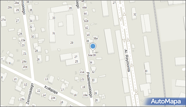 Gniezno, Paderewskiego Ignacego Jana, 36, mapa Gniezna