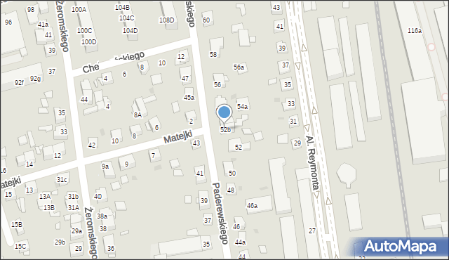 Gniezno, Paderewskiego Ignacego Jana, 52b, mapa Gniezna