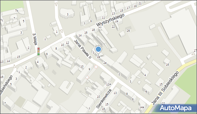 Gniezno, Papieża Jana Pawła II, 1a, mapa Gniezna