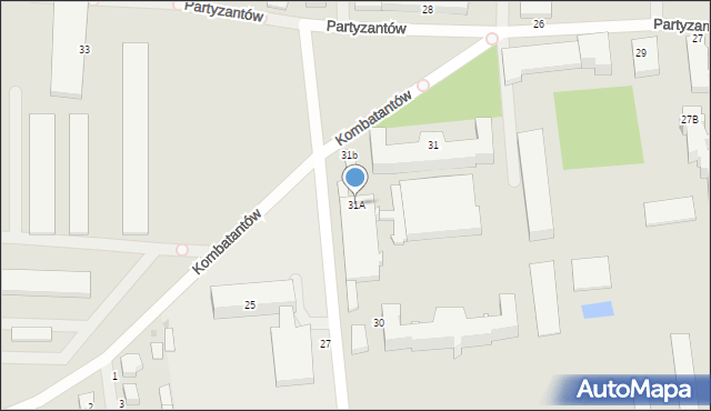 Gołdap, Partyzantów, 31A, mapa Gołdap