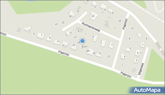 Goleniów, Paproci, 17, mapa Goleniów