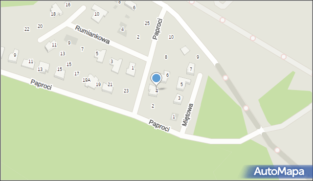 Goleniów, Paproci, 4, mapa Goleniów