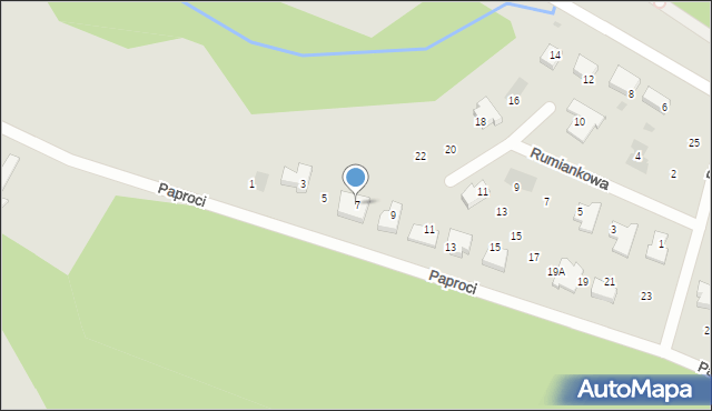 Goleniów, Paproci, 7, mapa Goleniów
