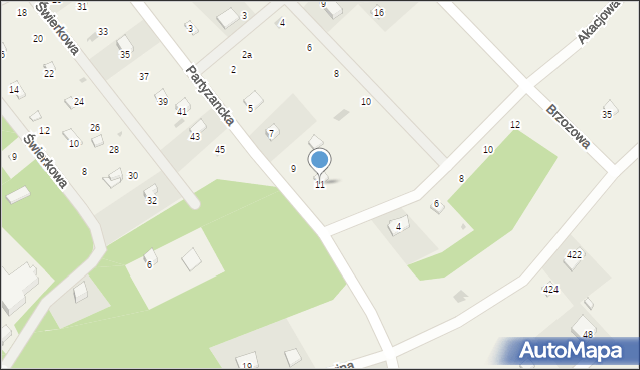 Gołubie, Partyzancka, 11, mapa Gołubie