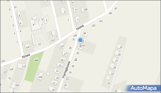 Gołuski, Pamiątkowa, 32, mapa Gołuski