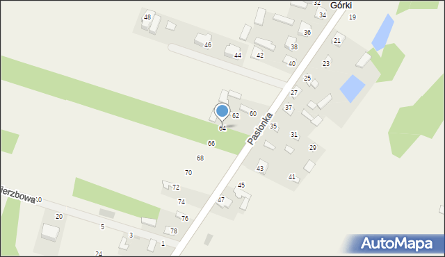 Górki, Pasionka Stanisława, ks., 64, mapa Górki