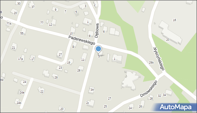 Gorlice, Paderewskiego Ignacego Jana, 3, mapa Gorlic