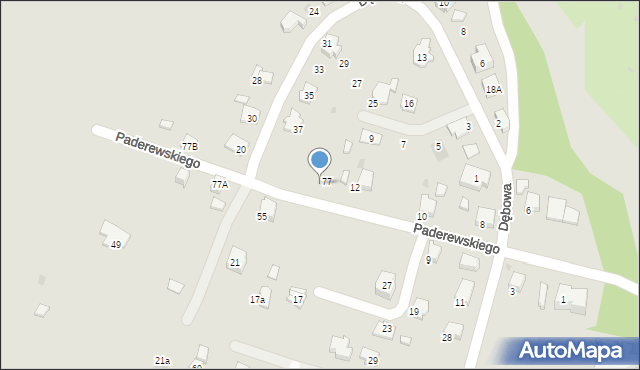 Gorlice, Paderewskiego Ignacego Jana, 77, mapa Gorlic