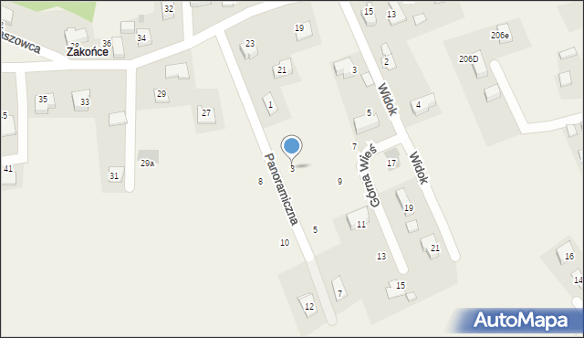 Górna Wieś, Panoramiczna, 3, mapa Górna Wieś