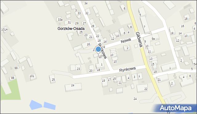 Gorzków-Osada, Partyzantów, 13, mapa Gorzków-Osada