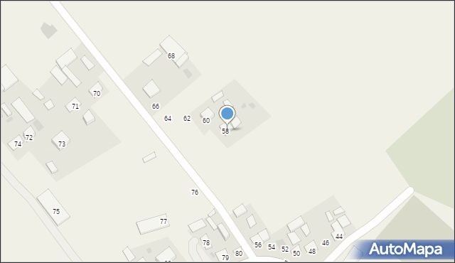 Gorzków-Osada, Partyzantów, 58a, mapa Gorzków-Osada