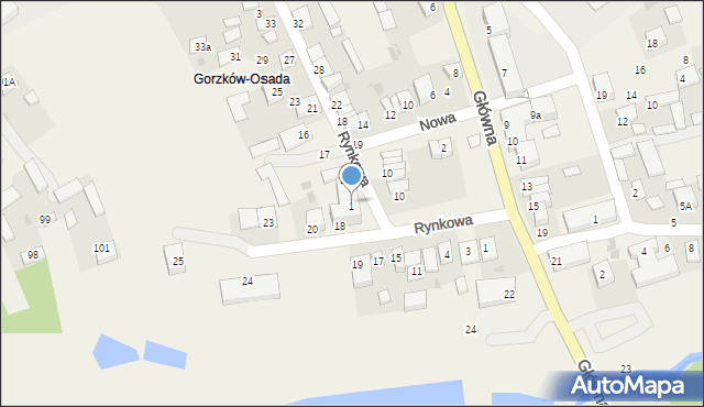 Gorzków-Osada, Partyzantów, 7, mapa Gorzków-Osada