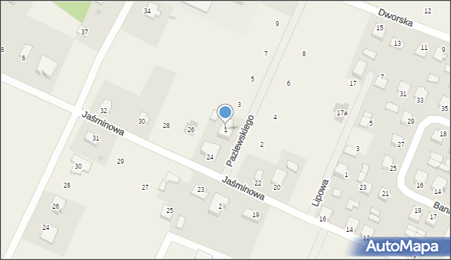 Górzno, Paziewskiego Stanisława, 1, mapa Górzno