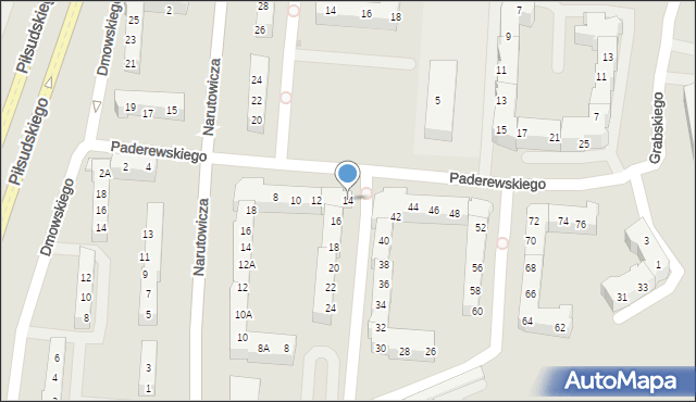 Gorzów Wielkopolski, Paderewskiego Ignacego Jana, 14, mapa Gorzów Wielkopolski