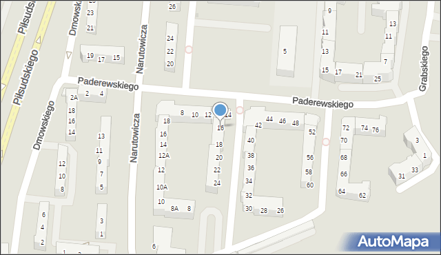 Gorzów Wielkopolski, Paderewskiego Ignacego Jana, 16, mapa Gorzów Wielkopolski