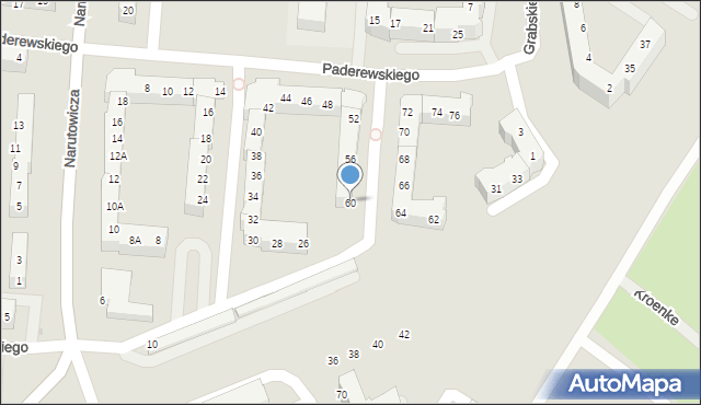 Gorzów Wielkopolski, Paderewskiego Ignacego Jana, 60, mapa Gorzów Wielkopolski