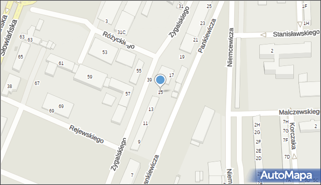 Gorzów Wielkopolski, Pankiewicza Józefa, 15, mapa Gorzów Wielkopolski