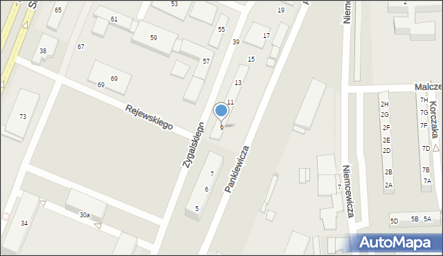 Gorzów Wielkopolski, Pankiewicza Józefa, 9, mapa Gorzów Wielkopolski