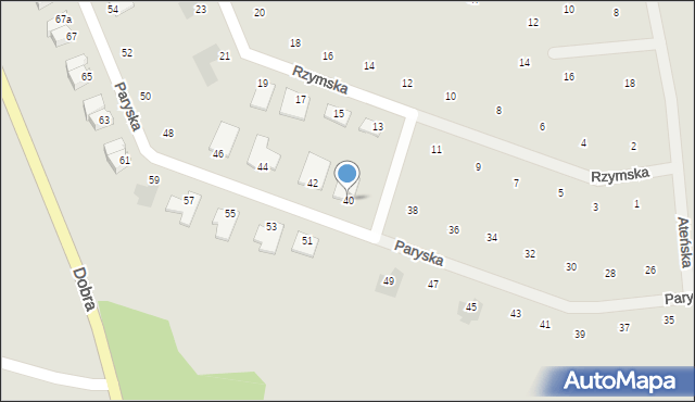 Gorzów Wielkopolski, Paryska, 40, mapa Gorzów Wielkopolski