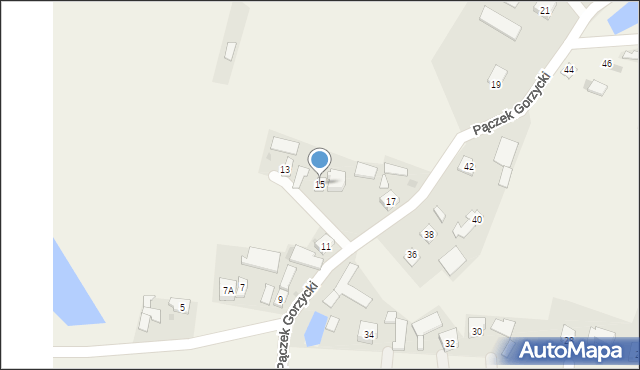 Gorzyce, Pączek Gorzycki, 15, mapa Gorzyce