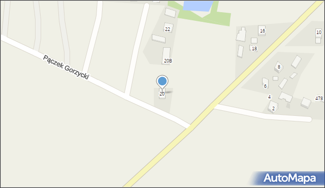 Gorzyce, Pączek Gorzycki, 20, mapa Gorzyce