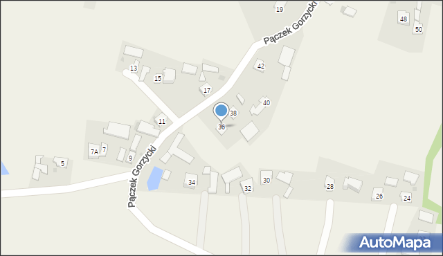 Gorzyce, Pączek Gorzycki, 36, mapa Gorzyce