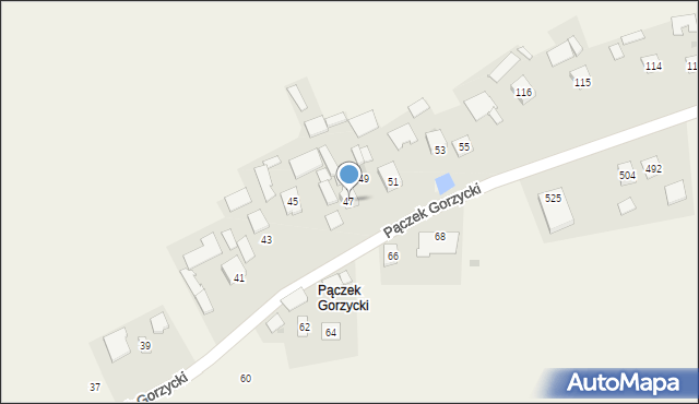 Gorzyce, Pączek Gorzycki, 47, mapa Gorzyce