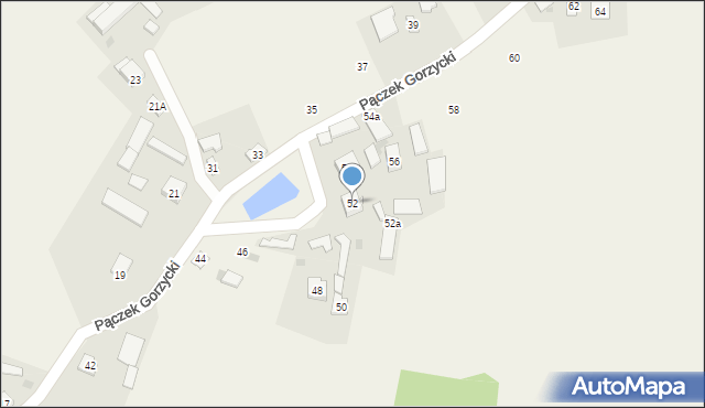 Gorzyce, Pączek Gorzycki, 52, mapa Gorzyce