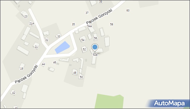 Gorzyce, Pączek Gorzycki, 52a, mapa Gorzyce