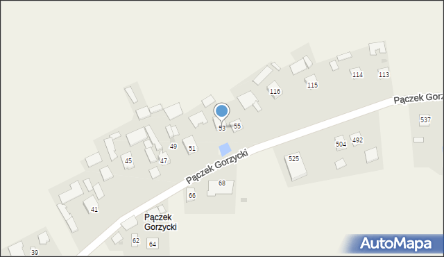 Gorzyce, Pączek Gorzycki, 53, mapa Gorzyce