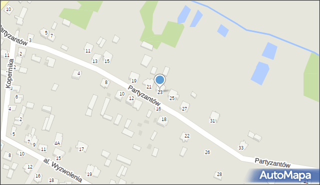 Gowarczów, Partyzantów, 23, mapa Gowarczów