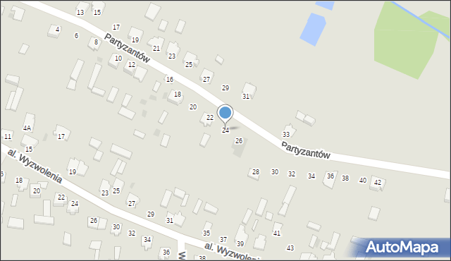 Gowarczów, Partyzantów, 24, mapa Gowarczów