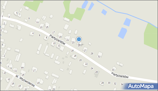 Gowarczów, Partyzantów, 25, mapa Gowarczów