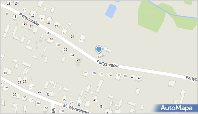 Gowarczów, Partyzantów, 33, mapa Gowarczów