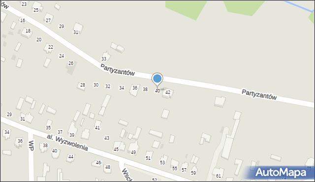 Gowarczów, Partyzantów, 40, mapa Gowarczów