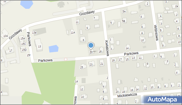 Gozdowo, Parkowa, 20, mapa Gozdowo
