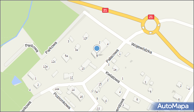 Grabno, Pałacowa, 6, mapa Grabno