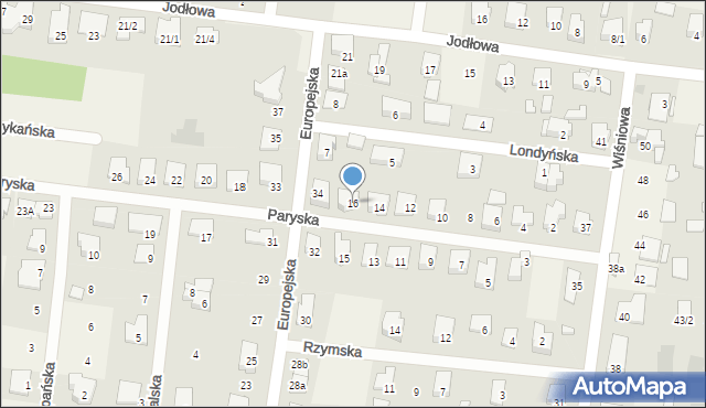 Grabówka, Paryska, 16, mapa Grabówka