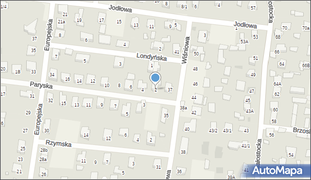 Grabówka, Paryska, 2, mapa Grabówka