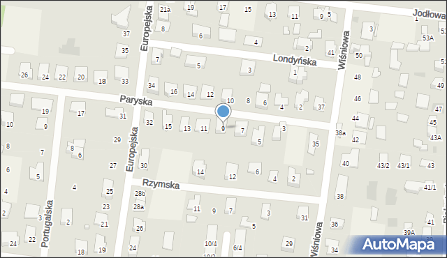 Grabówka, Paryska, 9, mapa Grabówka