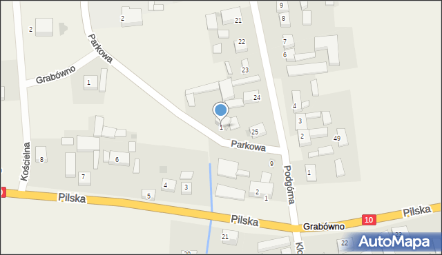 Grabówno, Parkowa, 1, mapa Grabówno