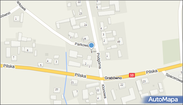 Grabówno, Parkowa, 9, mapa Grabówno